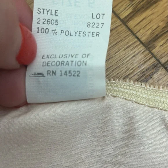 *SOLD*VTG Christian Dior Peach Silky Satin And Floral Lace Panty ILGWU NWT Size6 - Picture 4 of 12